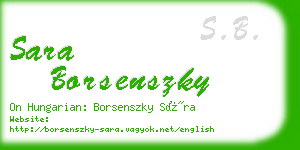 sara borsenszky business card